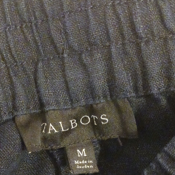 Talbots Navy Textured Pull On Linen Shorts 6 1/2" Size M - Picture 2 of 3